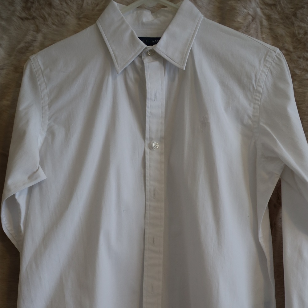 White Ralph Lauren button up shirt